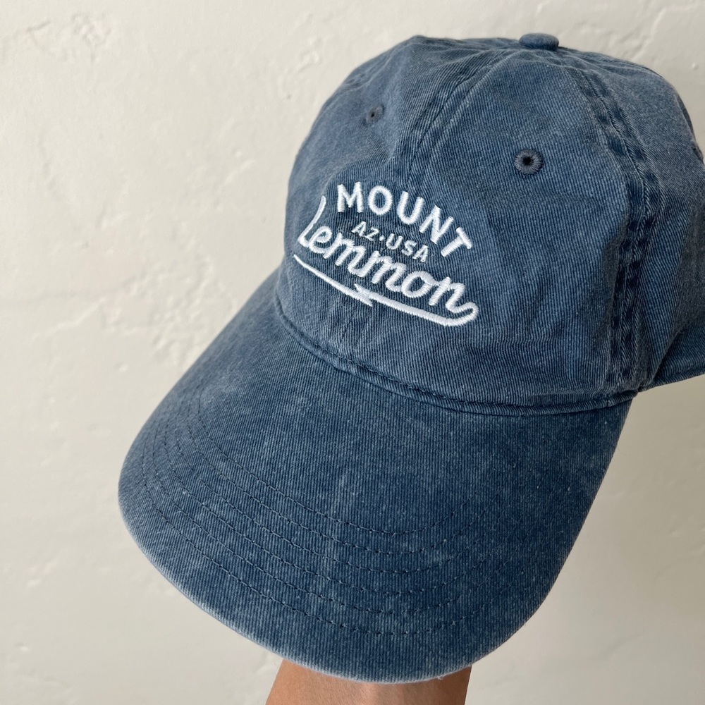 Mt. Mount Lemmon Arizona AZ USA classic denim chambray blue baseball cap dad hat